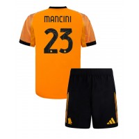 AS Roma Gianluca Mancini #23 Vonkajší Detský futbalový dres 2025-26 Krátky Rukáv (+ trenírky)